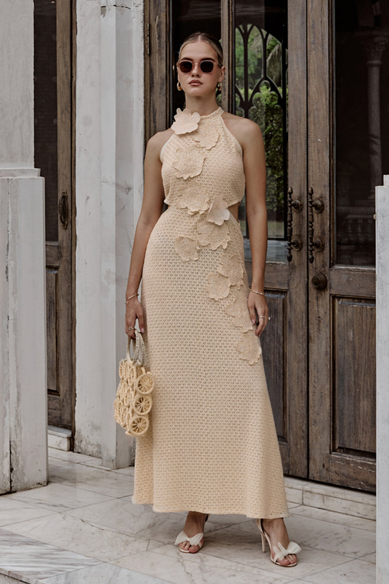 Crochet All About Flowers Maxi Dress Boho Chic By Sukriti Jain Crochet All About Flowers Maxi Dress Boho Chic By Sukriti Jain