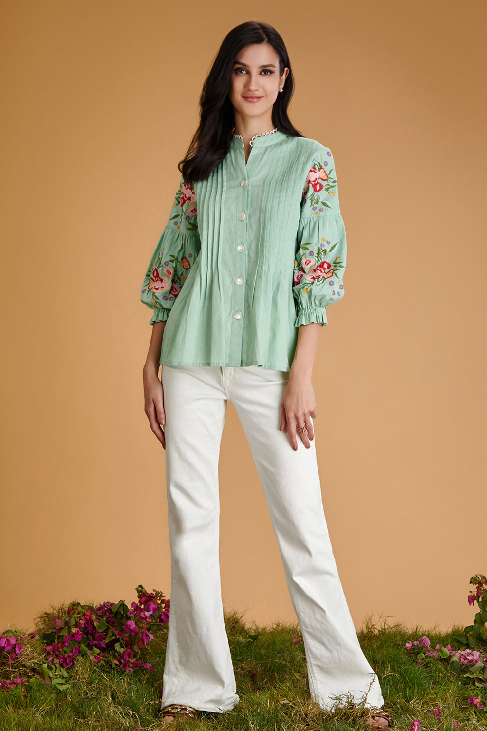 FLORAL EMBROIDERED BLOUSE fetico