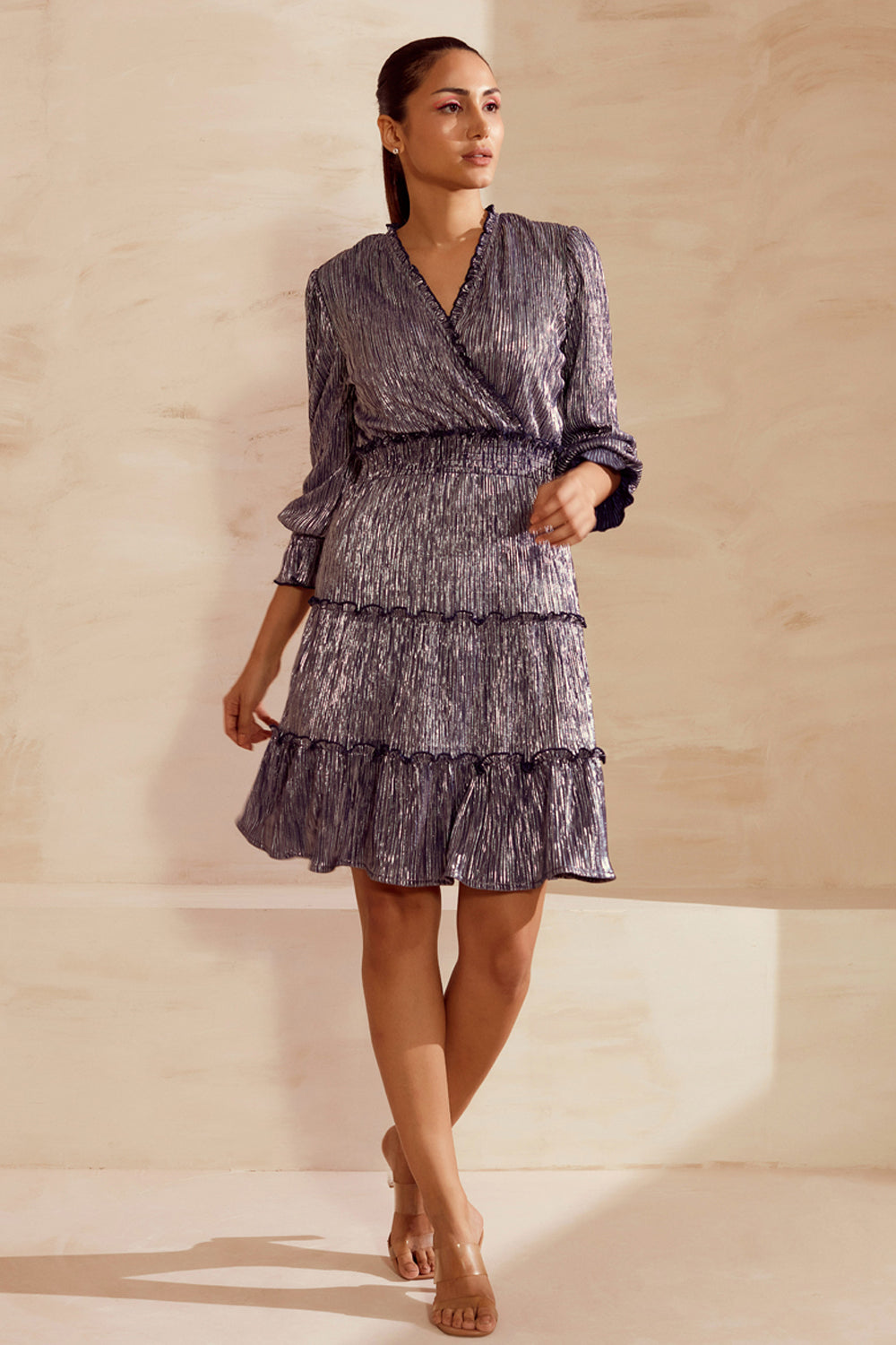 Pleated layered dress hotsell